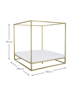 Westwing Collection Himmelbett Belle aus Metall in Gold, 160 x 200 cm -Schlafzimmer Verkäufe 2022 Himmelbett Belle aus Metall in Gold 3