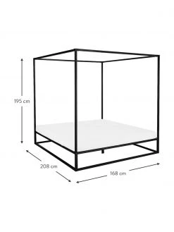 Westwing Collection Himmelbett Belle aus Metall in Schwarz, 160 x 200 cm -Schlafzimmer Verkäufe 2022 Himmelbett Belle aus Metall in Schwarz 2