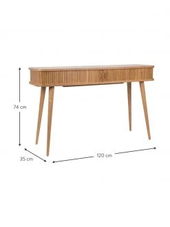Zuiver Holz-Konsole Barbier mit Stauraum und geriffelter Front, B 120 x T 35 cm -Schlafzimmer Verkäufe 2022 Holz Konsole Barbier mit Stauraum und geriffelter Front 2