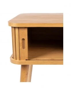 Zuiver Holz-Nachttisch Barbier mit Schiebetür und geriffelter Front in Hellbraun, B 45 x H 59 cm -Schlafzimmer Verkäufe 2022 Holz Nachttisch Barbier mit Schiebetur und geriffelter Front in Hellbraun 4