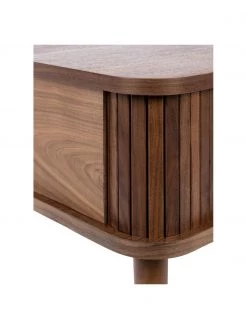 Zuiver Holz-Nachttisch Barbier mit Schiebetür und geriffelter Front in Walnussfarben, B 45 x H 59 cm -Schlafzimmer Verkäufe 2022 Holz Nachttisch Barbier mit Schiebetur und geriffelter Front in Walnussfarben 5