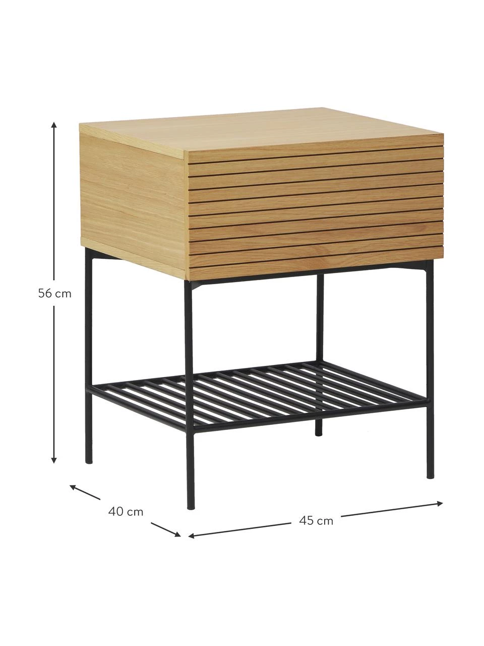 Westwing Collection Holz-Nachttisch Johanna mit Schublade, B 45 x H 56 cm 4 Westwing Collection Holz-Nachttisch Johanna mit Schublade, B 45 x H 56 cm – Bild 4