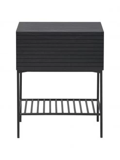 Westwing Collection Holz-Nachttisch Johanna mit Schublade in Schwarz, B 45 x H 56 cm -Schlafzimmer Verkäufe 2022 Holz Nachttisch Johanna mit Schublade in Schwarz 4