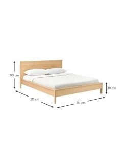 Westwing Collection Holzbett Tammy mit Kopfteil in Hellbraun, 140 x 200 cm -Schlafzimmer Verkäufe 2022 Holzbett Tammy mit Kopfteil in Hellbraun 2