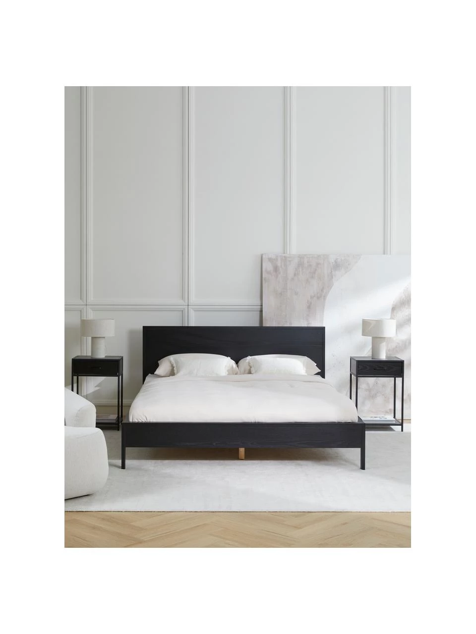 Westwing Collection Holzbett Tammy mit Kopfteil in Schwarz, 140 x 200 cm 4 Westwing Collection Holzbett Tammy mit Kopfteil in Schwarz, 140 x 200 cm – Bild 4