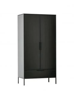 Kleiderschrank Adam in Schwarz, 2-türig, B 100 x H 200 cm