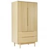 Westwing Collection Kleiderschrank Cassy aus Eichenholzfurnier, 2-türig, B 100 x H 195 cm
