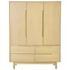 Westwing Collection Kleiderschrank Cassy aus Eichenholzfurnier, 3-türig, B 148 x H 195 cm