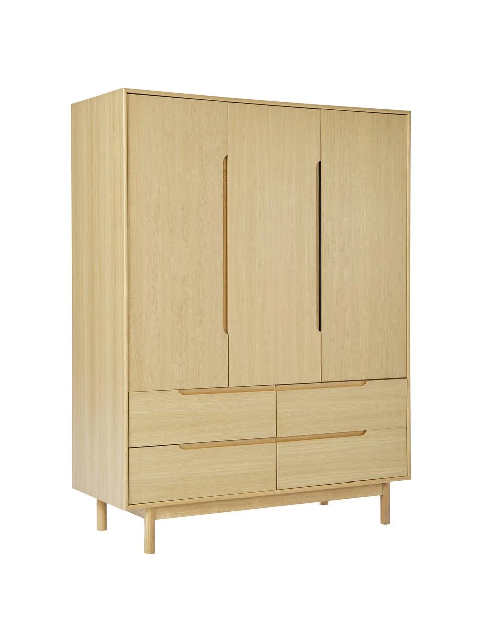 Westwing Collection Kleiderschrank Cassy aus Eichenholzfurnier, 3-türig, B 148 x H 195 cm 4 Westwing Collection Kleiderschrank Cassy aus Eichenholzfurnier, 3-türig, B 148 x H 195 cm – Bild 4