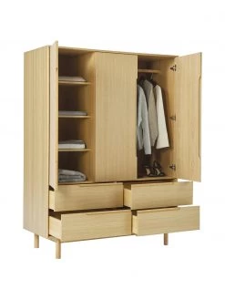 Westwing Collection Kleiderschrank Cassy aus Eichenholzfurnier, 3-türig, B 148 x H 195 cm 11 Westwing Collection Kleiderschrank Cassy aus Eichenholzfurnier, 3-türig, B 148 x H 195 cm -Schlafzimmer Verkäufe 2022 Kleiderschrank Cassy aus Eichenholzfurnier 3 turig 5