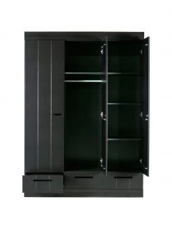 Kleiderschrank Connect in Schwarz, 3-t&uuml;rig, B 140 x H 195 cm -Schlafzimmer Verkäufe 2022 Kleiderschrank Connect in Schwarz 3 turig 4
