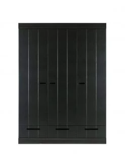 Kleiderschrank Connect in Schwarz, 3-t&uuml;rig, B 140 x H 195 cm -Schlafzimmer Verkäufe 2022 Kleiderschrank Connect in Schwarz 3 turig 5