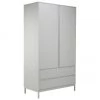 Westwing Collection Kleiderschrank Ikaro in Grau, 2-türig, B 110 x H 200 cm
