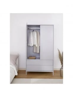 Westwing Collection Kleiderschrank Ikaro in Grau, 2-türig, B 110 x H 200 cm -Schlafzimmer Verkäufe 2022 Kleiderschrank Ikaro in Grau 2 turig 2