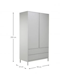 Westwing Collection Kleiderschrank Ikaro in Grau, 2-türig, B 110 x H 200 cm -Schlafzimmer Verkäufe 2022 Kleiderschrank Ikaro in Grau 2 turig 3