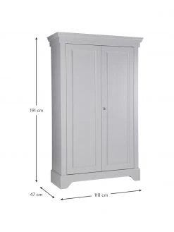 Kleiderschrank Isabel aus Holz in Betongrau, 2-türig, B 118 x H 191 cm -Schlafzimmer Verkäufe 2022 Kleiderschrank Isabel aus Holz in Betongrau 2 turig 2