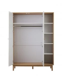 Westwing Collection Kleiderschrank Nathan in Wei&szlig;, 2-t&uuml;rig mit offenen F&auml;chern, B 133 x H 186 cmNur noch wenige verfügbar -Schlafzimmer Verkäufe 2022 Kleiderschrank Nathan in Weiss 2 turig mit offenen Fachern 4