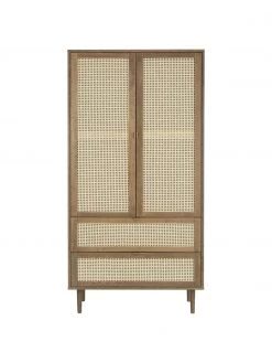 Westwing Collection Kleiner Kleiderschrank Aries mit Wiener Geflecht, 2-türig, B 100 x H 194 cm