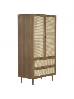 Westwing Collection Kleiner Kleiderschrank Aries mit Wiener Geflecht, 2-türig, B 100 x H 194 cm -Schlafzimmer Verkäufe 2022 Kleiner Kleiderschrank Aries mit Wiener Geflecht 2 turig 16