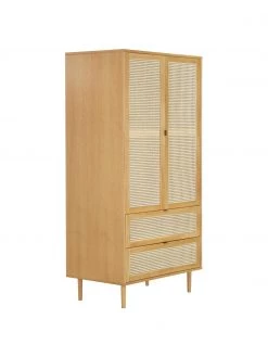 Westwing Collection Kleiner Kleiderschrank Aries mit Wiener Geflecht, 2-t&uuml;rig, B 100 x H 194 cm -Schlafzimmer Verkäufe 2022 Kleiner Kleiderschrank Aries mit Wiener Geflecht 2 turig 4