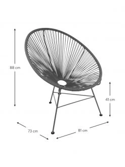 Westwing Collection Loungesessel Bahia aus Kunststoff-Geflecht in Dunkelgrau, B 81 x T 73 cm -Schlafzimmer Verkäufe 2022 Loungesessel Bahia aus Kunststoff Geflecht in Dunkelgrau 3