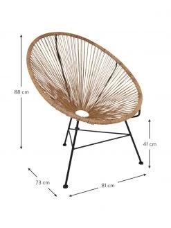 Westwing Collection Loungesessel Bahia aus Kunststoff-Geflecht in Rattanoptik, B 81 x T 73 cm -Schlafzimmer Verkäufe 2022 Loungesessel Bahia aus Kunststoff Geflecht in Rattanoptik 2