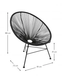 Westwing Collection Loungesessel Bahia aus Kunststoff-Geflecht in Schwarz, B 81 x T 73 cm -Schlafzimmer Verkäufe 2022 Loungesessel Bahia aus Kunststoff Geflecht in Schwarz 2