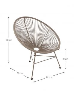 Westwing Collection Loungesessel Bahia aus Kunststoff-Geflecht in Taupe, B 81 x T 73 cm -Schlafzimmer Verkäufe 2022 Loungesessel Bahia aus Kunststoff Geflecht in Taupe 4