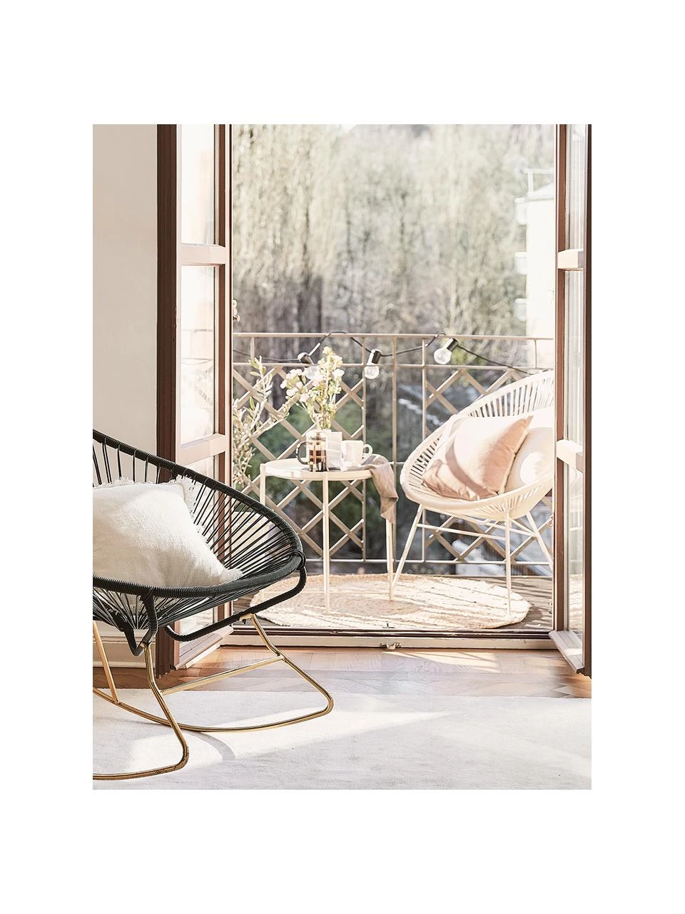 Westwing Collection Loungesessel Bahia aus Kunststoff-Geflecht in Weiß, B 81 x T 73 cm 2 Westwing Collection Loungesessel Bahia aus Kunststoff-Geflecht in Weiß, B 81 x T 73 cm – Bild 2