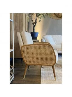 Loungesessel Hakoon mit Wiener Geflecht in Beige, B 64 x T 75 cm 8 Loungesessel Hakoon mit Wiener Geflecht in Beige, B 64 x T 75 cm -Schlafzimmer Verkäufe 2022 Loungesessel Hakoon mit Wiener Geflecht in Beige 2