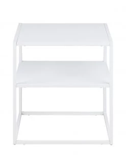 Westwing Collection Metall-Beistelltisch Neptun mit Ablage in Wei&szlig;, B 45 x T 40 cm -Schlafzimmer Verkäufe 2022 Metall Beistelltisch Neptun mit Ablage in Weiss 4