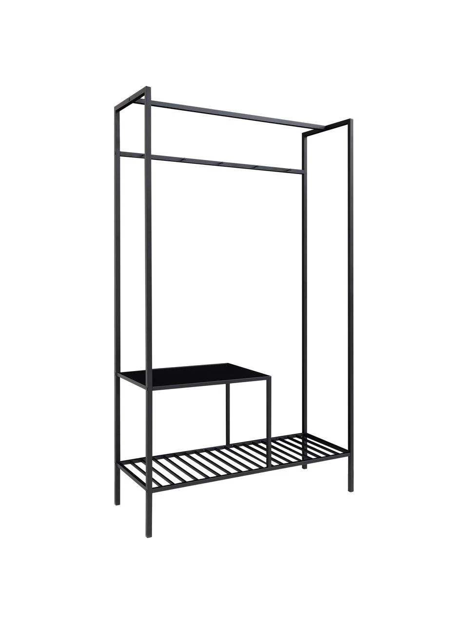 Metall-Garderobe Noel in Schwarz, B 101 x H 170 cm 1 Metall-Garderobe Noel in Schwarz, B 101 x H 170 cm