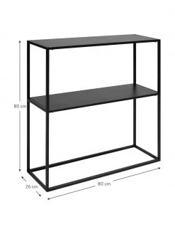 Westwing Collection Metall-Regal Neptun mit Ablage in Schwarz, B 80 x H 80 cm -Schlafzimmer Verkäufe 2022 Metall Regal Neptun mit Ablage in Schwarz 3