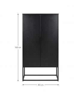 Westwing Collection Metall-Schrank Neptun mit Türen in Schwarz, B 80 x H 150 cm -Schlafzimmer Verkäufe 2022 Metall Schrank Neptun mit Turen in Schwarz 2