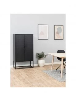 Westwing Collection Metall-Schrank Neptun mit Türen in Schwarz, B 80 x H 150 cm -Schlafzimmer Verkäufe 2022 Metall Schrank Neptun mit Turen in Schwarz 5