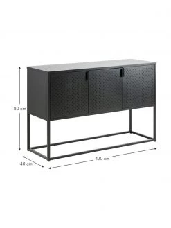 Westwing Collection Metall-Sideboard Neptun mit Türen in Schwarz, B 120 x H 80 cmNur noch 1 Artikel verfügbar -Schlafzimmer Verkäufe 2022 Metall Sideboard Neptun mit Turen in Schwarz 3