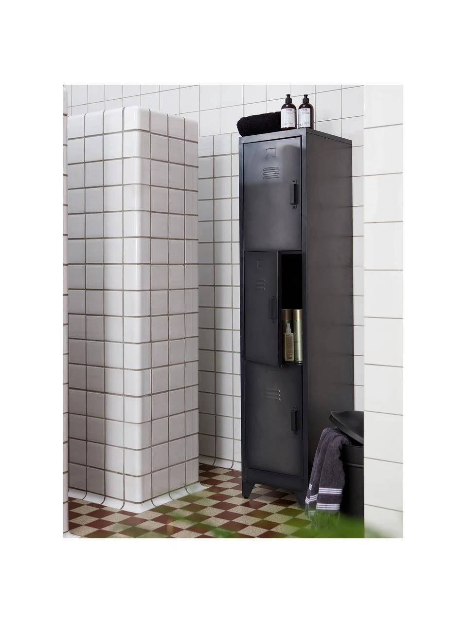 Metall-Spind Cas mit 3 Türen, B 38 x H 180 cm 2 Metall-Spind Cas mit 3 Türen, B 38 x H 180 cm – Bild 2