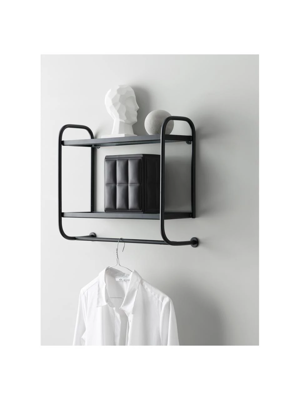 Metall-Wandregal Thelma in Schwarz, B 43 x H 42 cm 2 Metall-Wandregal Thelma in Schwarz, B 43 x H 42 cm – Bild 2
