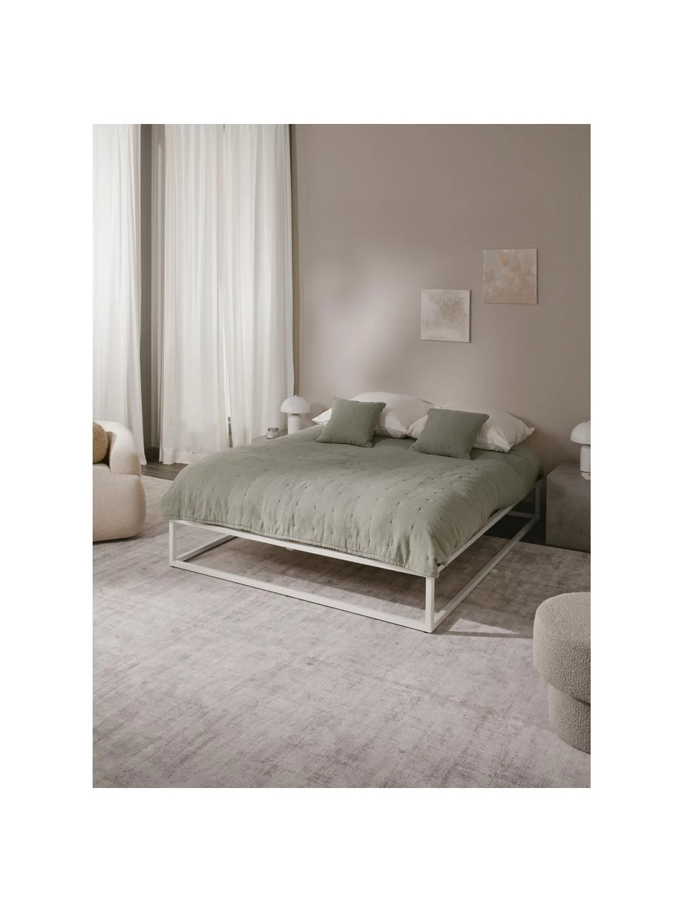 Westwing Collection Metallbett Neptun in Beige, 140 x 200 cm 2 Westwing Collection Metallbett Neptun in Beige, 140 x 200 cm – Bild 2