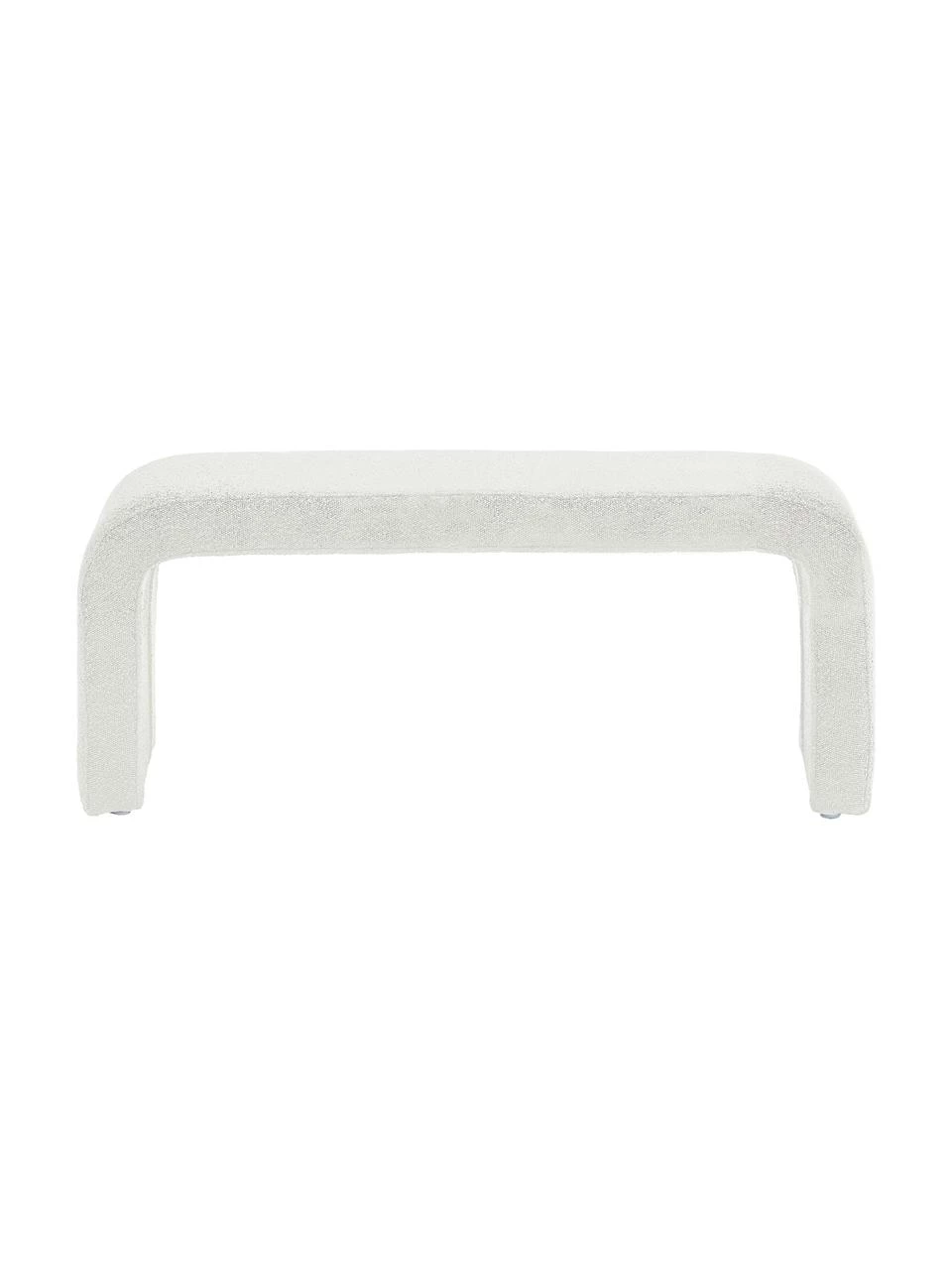 Westwing Collection Moderne Bouclé-Polsterbank Penelope in Weiß, B 110 x H 46 cm 5 Westwing Collection Moderne Bouclé-Polsterbank Penelope in Weiß, B 110 x H 46 cm – Bild 5