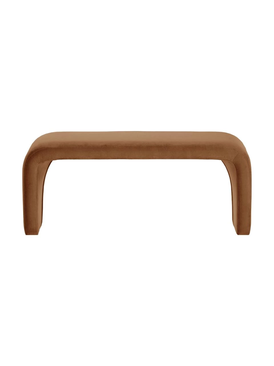 Westwing Collection Moderne Samt-Polsterbank Penelope in Braun, B 110 x H 46 cm 4 Westwing Collection Moderne Samt-Polsterbank Penelope in Braun, B 110 x H 46 cm – Bild 4