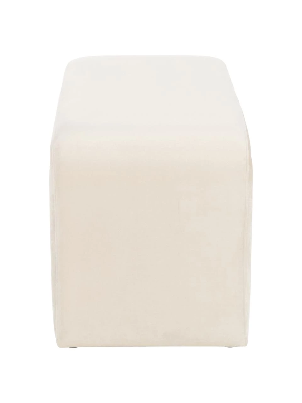 Westwing Collection Moderne Samt-Polsterbank Penelope in Cremeweiß, B 110 x H 46 cm 5 Westwing Collection Moderne Samt-Polsterbank Penelope in Cremeweiß, B 110 x H 46 cm – Bild 5
