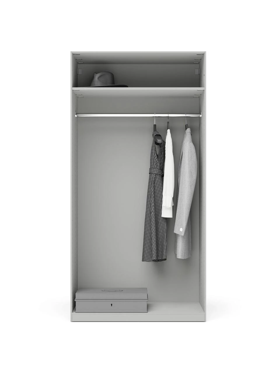 Westwing Collection Modularer Drehtürenschrank Charlotte in Grau, 100 cm Breite, mehrere Varianten, Basic Interior, Höhe 200 cm 2 Westwing Collection Modularer Drehtürenschrank Charlotte in Grau, 100 cm Breite, mehrere Varianten, Basic Interior, Höhe 200 cm – Bild 2