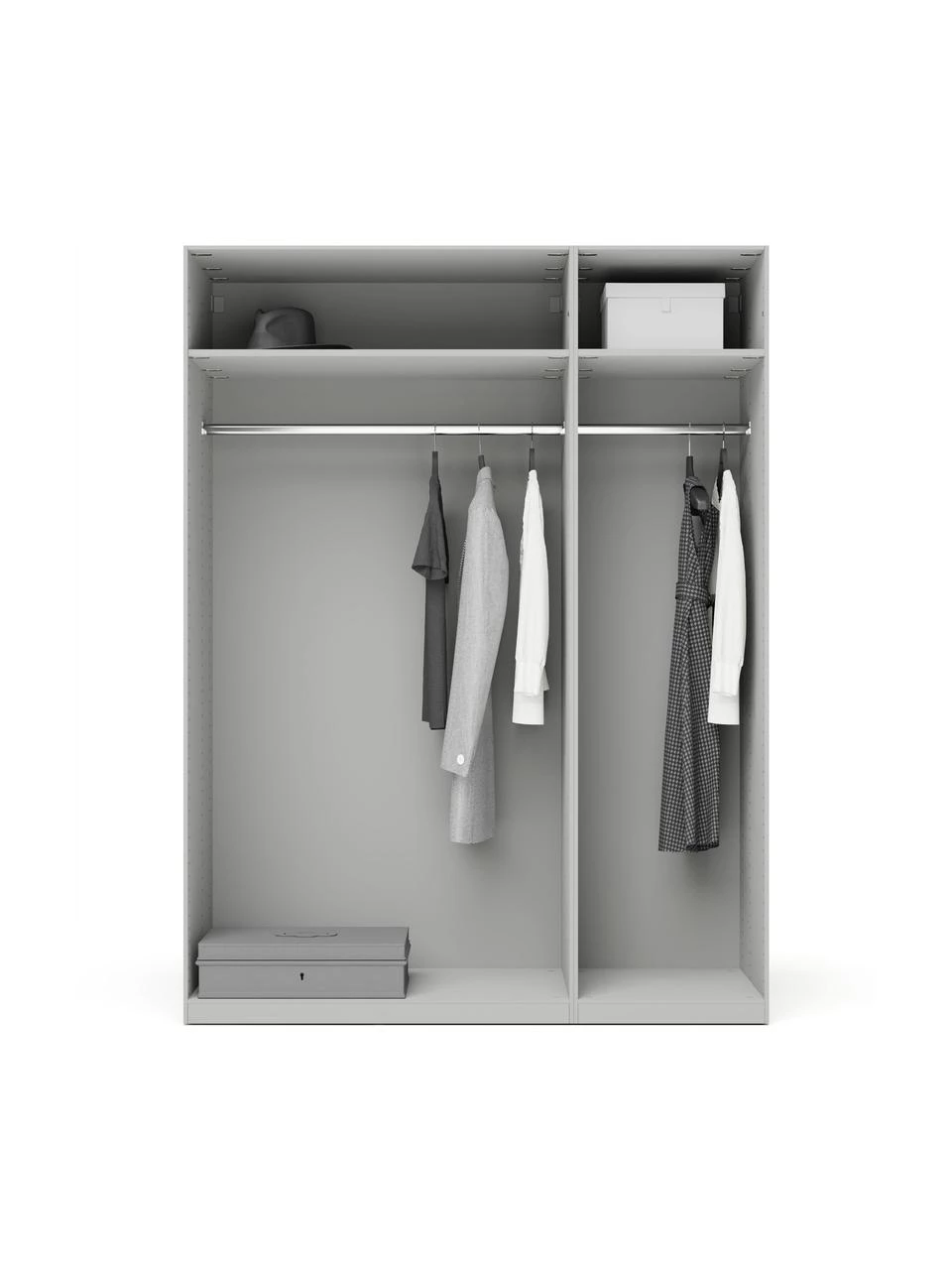 Westwing Collection Modularer Drehtürenschrank Charlotte in Grau, 150 cm Breite, mehrere Varianten, Basic Interior, Höhe 200 cm 2 Westwing Collection Modularer Drehtürenschrank Charlotte in Grau, 150 cm Breite, mehrere Varianten, Basic Interior, Höhe 200 cm – Bild 2