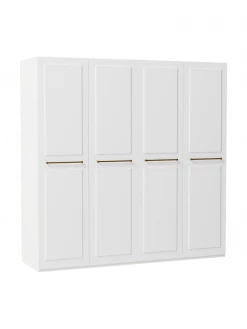 Westwing Collection Modularer Drehtürenschrank Charlotte in Weiß, 200 cm Breite, mehrere Varianten, Basic Interior, Höhe 200 cm