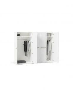 Westwing Collection Modularer Drehtürenschrank Charlotte in Weiß, 250 cm Breite, mehrere Varianten, Basic Interior, Höhe 200 cm -Schlafzimmer Verkäufe 2022 Modularer Drehturenschrank Charlotte in Weiss 250 cm Breite mehrere Varianten 2