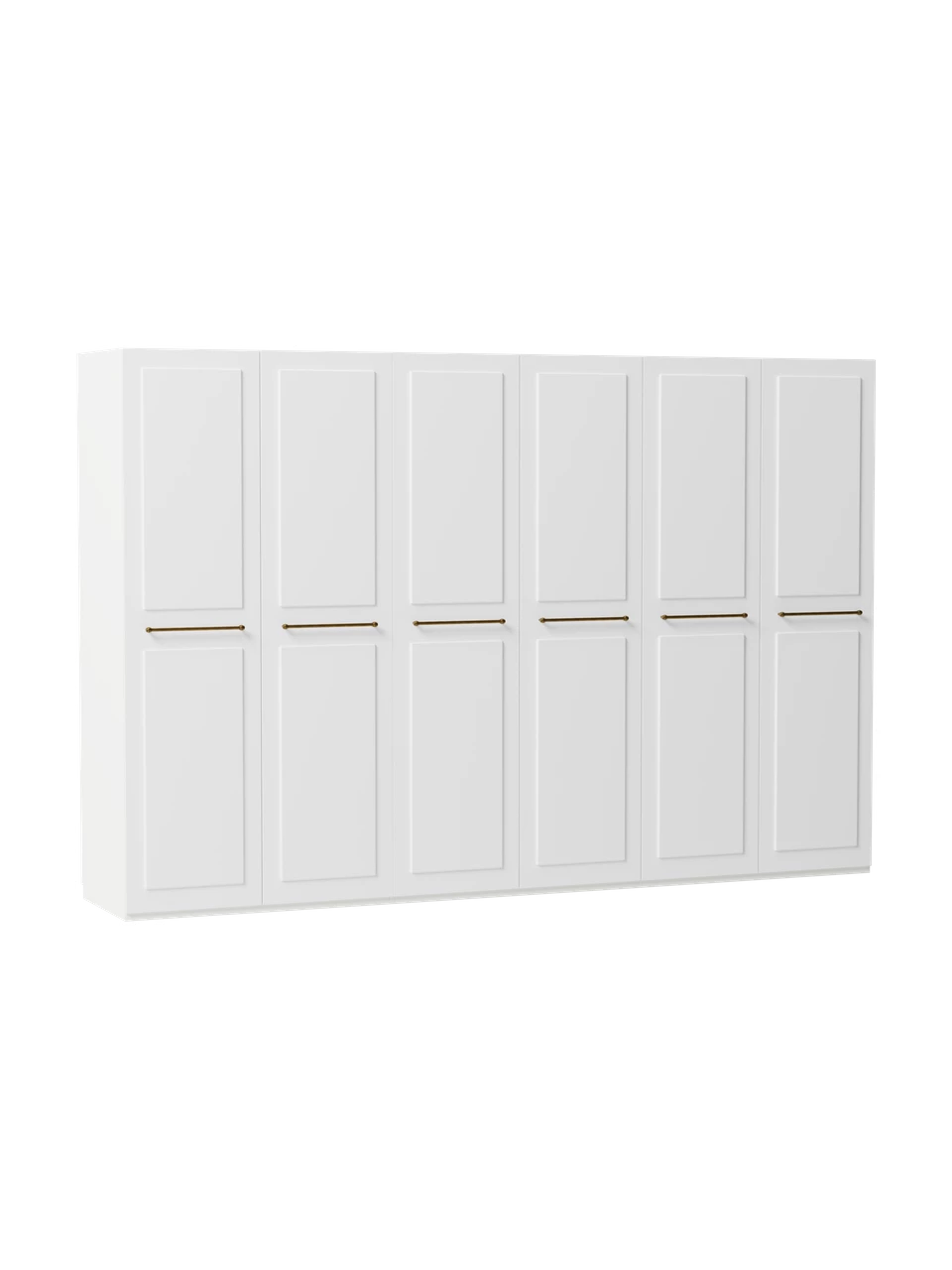 Westwing Collection Modularer Drehtürenschrank Charlotte in Weiß, 300 cm Breite, mehrere Varianten, Basic Interior, Höhe 200 cm 1 Westwing Collection Modularer Drehtürenschrank Charlotte in Weiß, 300 cm Breite, mehrere Varianten, Basic Interior, Höhe 200 cm