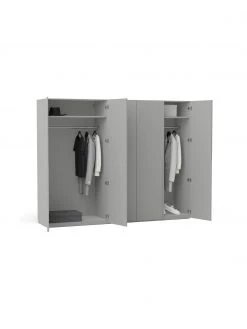 Westwing Collection Modularer Drehtürenschrank Leon in Grau, 250 cm Breite, mehrere Varianten, Basic Interior, Höhe 200 cm -Schlafzimmer Verkäufe 2022 Modularer Drehturenschrank Leon in Grau 250 cm Breite mehrere Varianten 3