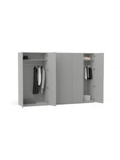 Westwing Collection Modularer Drehtürenschrank Leon in Grau, 300 cm Breite, mehrere Varianten, Basic Interior, Höhe 200 cm 9 Westwing Collection Modularer Drehtürenschrank Leon in Grau, 300 cm Breite, mehrere Varianten, Basic Interior, Höhe 200 cm -Schlafzimmer Verkäufe 2022 Modularer Drehturenschrank Leon in Grau 300 cm Breite mehrere Varianten 3