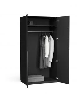 Westwing Collection Modularer Drehtürenschrank Leon in Schwarz, 100 cm Breite, mehrere Varianten, Basic Interior, Höhe 200 cm -Schlafzimmer Verkäufe 2022 Modularer Drehturenschrank Leon in Schwarz 100 cm Breite mehrere Varianten 2